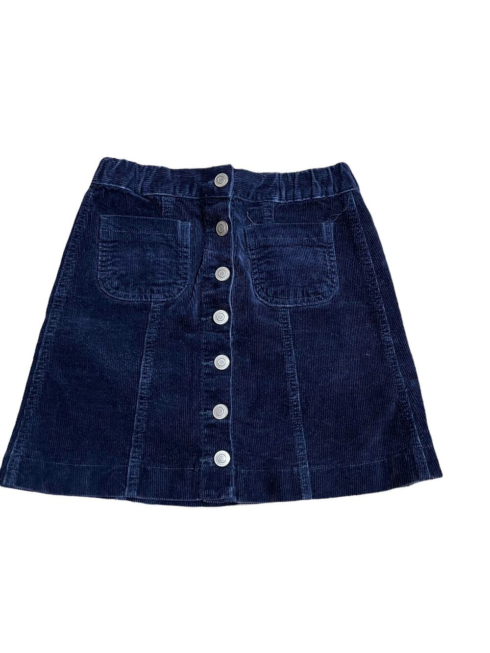 Brandy Melville Navy Blue Corduroy Button Mini Skirt S